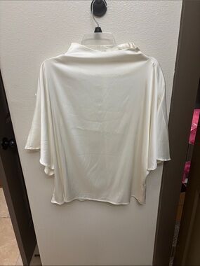Relaxed Cream Satin Dolman Blouse
